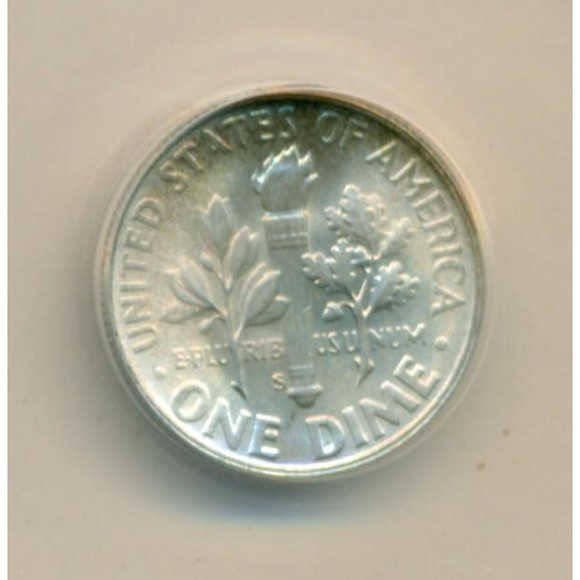 1951 S Roosevelt Dime MS67 FSB ANACS - Picture 4 of 4